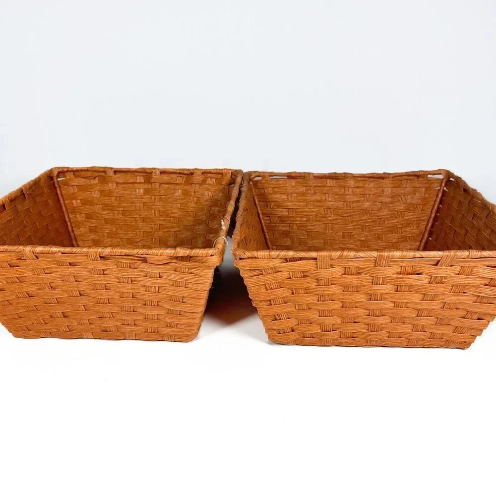 Harvest Home Collections Orange Baskets 10” By 10” Used W/Tags